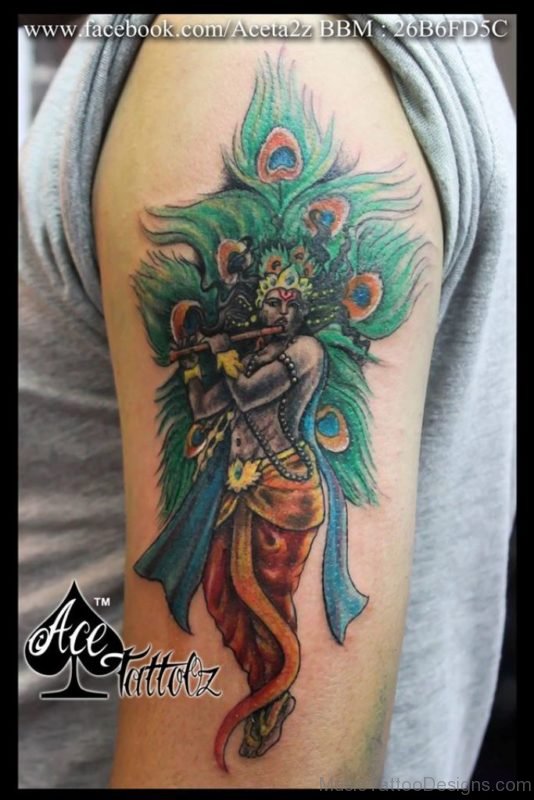 Lord Krishna Tattoo Playing Flute Tattoo