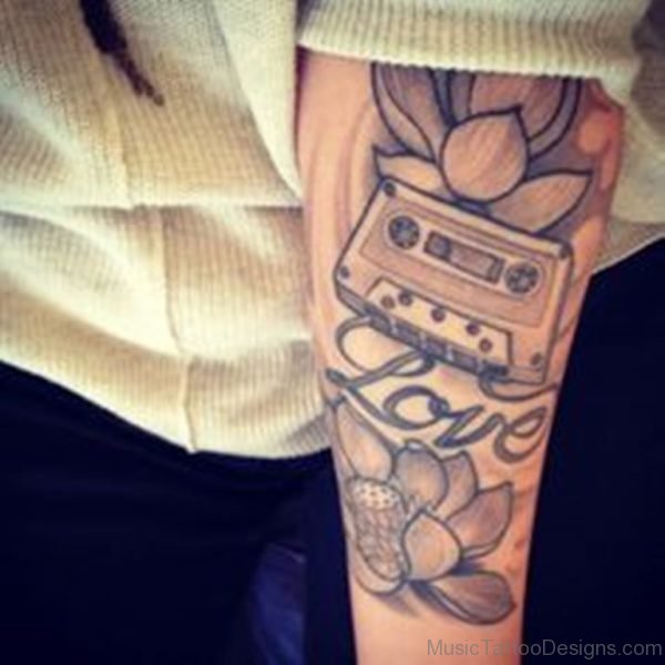 Lotus and Cassette Tattoo