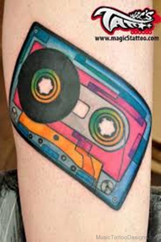 Music Cassette Tattoo Design