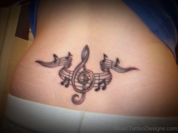 Music Note Tattoo On Lower Back