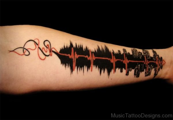 Music Wave Tattoo On Arm