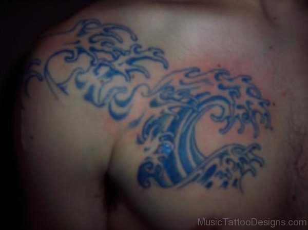 Music Wave Tattoo On Chest