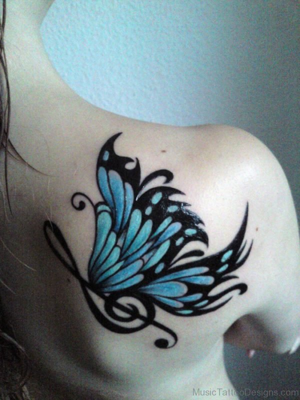 Musical Butterfly Tattoo
