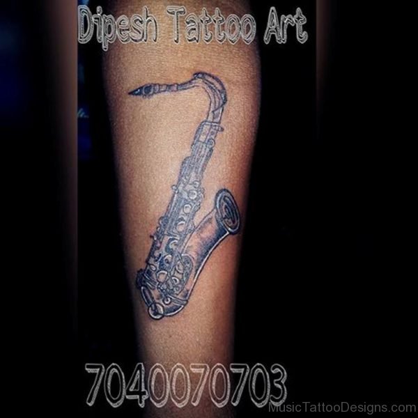 Nice Looking Saxophone Tattoo design