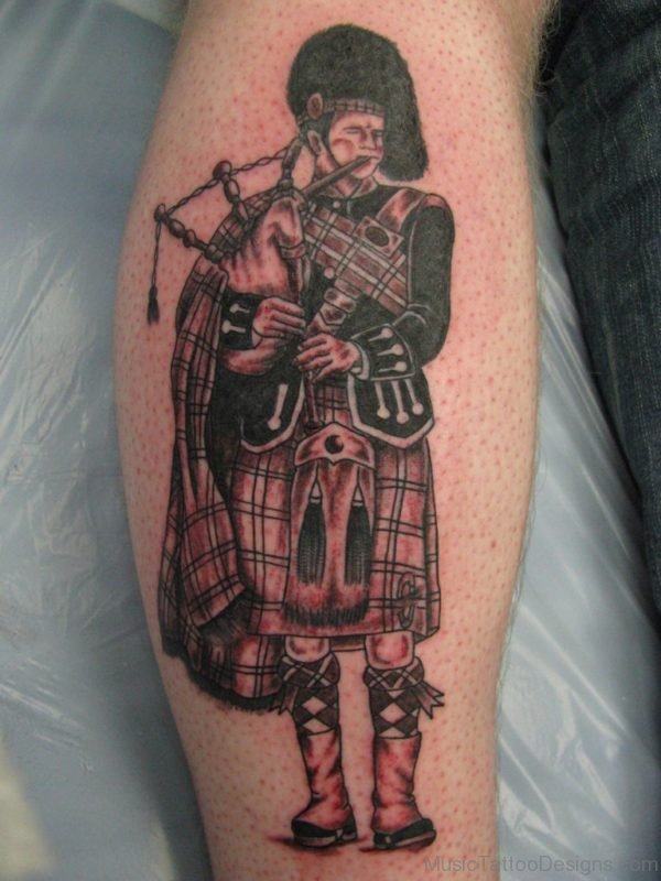 Nice Scottish Bagpipe Player Tattoo