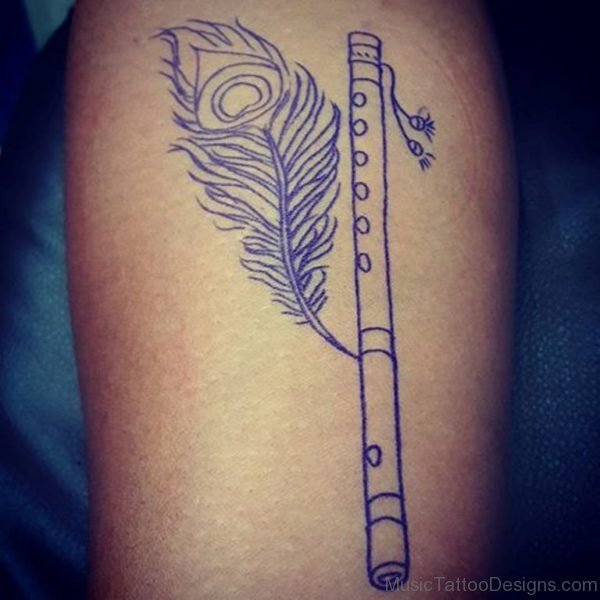 Outline Flute Tattoo