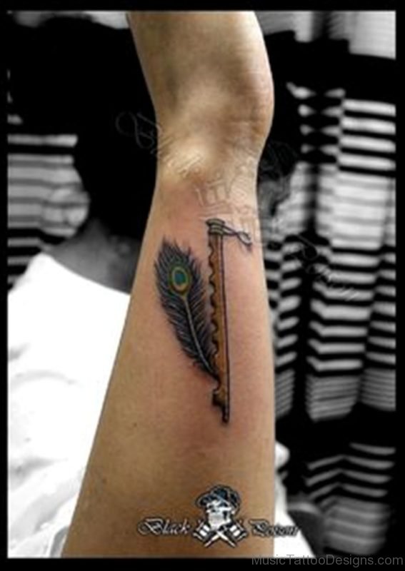 Peacock And Flute Tattoo