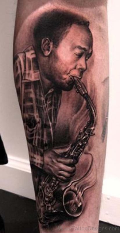 Perfect Saxophone Tattoo Design