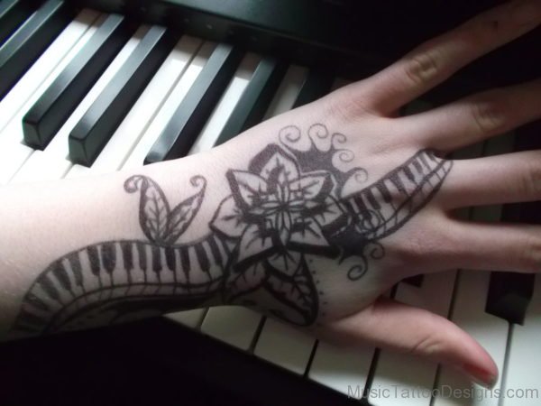 Piano Tattoo On Hand