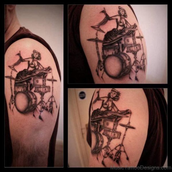 Pin Up and Drum kit Tattoo