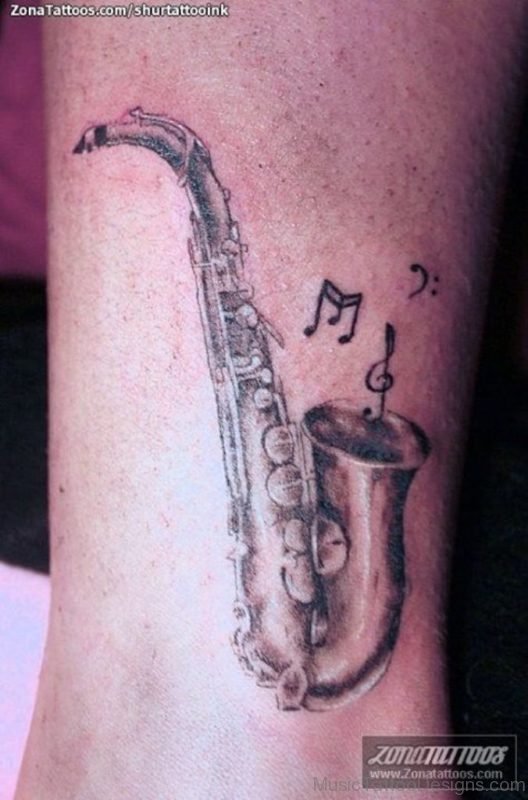 Pretty Saxophone Tattoo