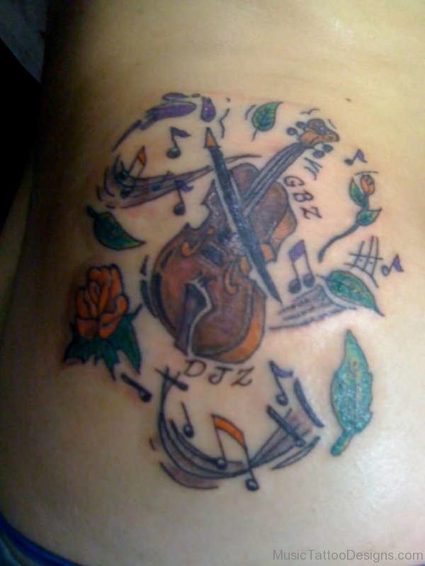 Pretty Violin Tattoo Design
