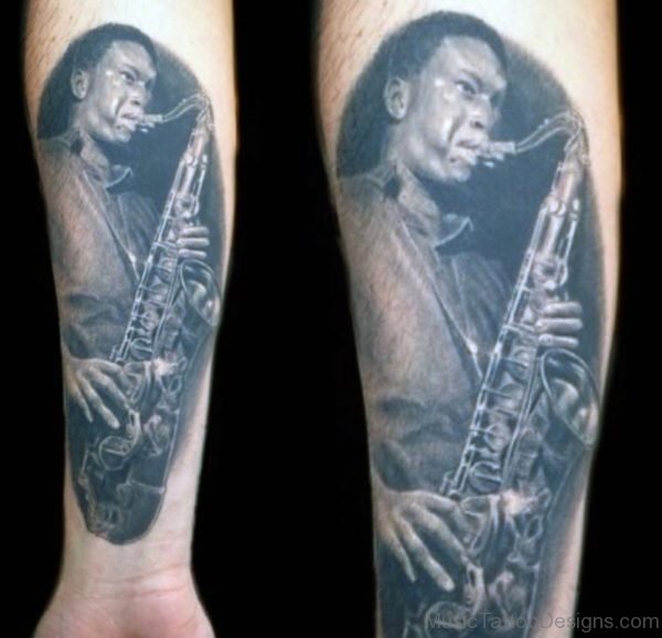 Real Saxophone Tattoo