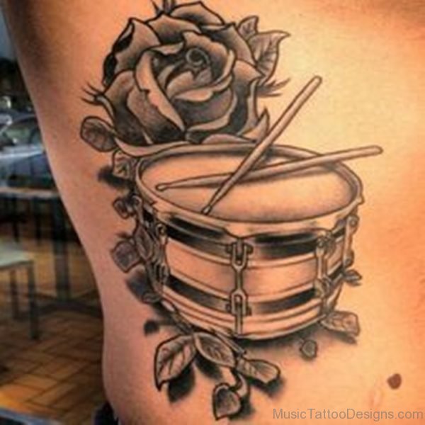 Rose and Drums Tattoo