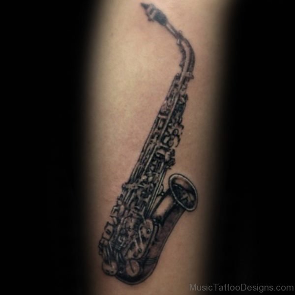 Small Saxophone Tattoo Design