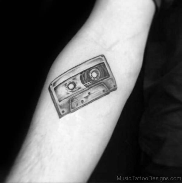 Stylish Cassette Tattoo On Arm