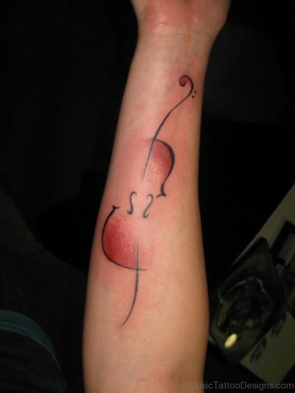 Stylish Cello Tattoo Design