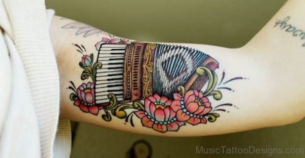 Stylish Harmonica Tattoo