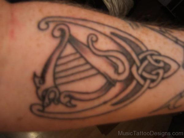 Stylish Harp Tattoo Image