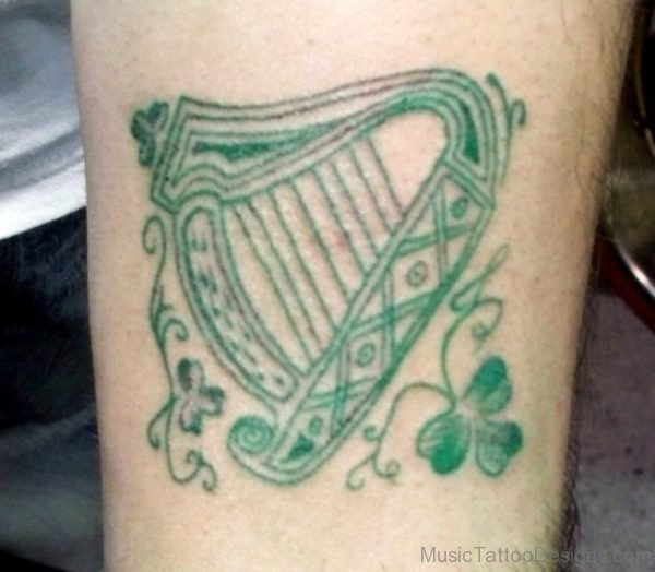 Stylish Harp Tattoo Pic