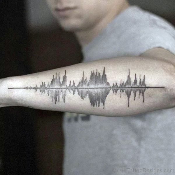 Stylish Music Wave Tattoo