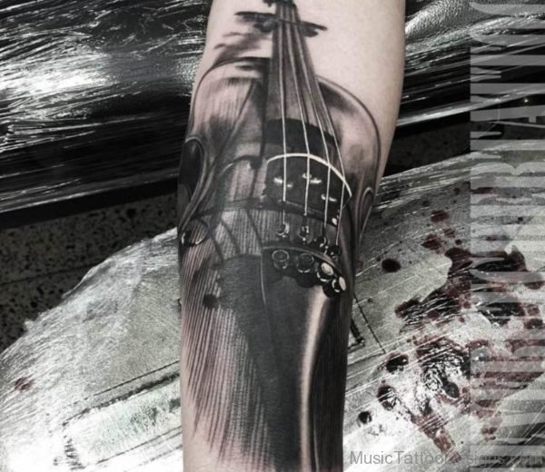 Stylish Violin Tattoo
