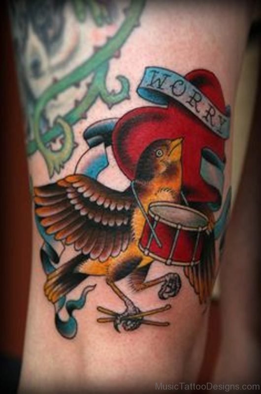 Sweet Bird And Drummer Tattoo