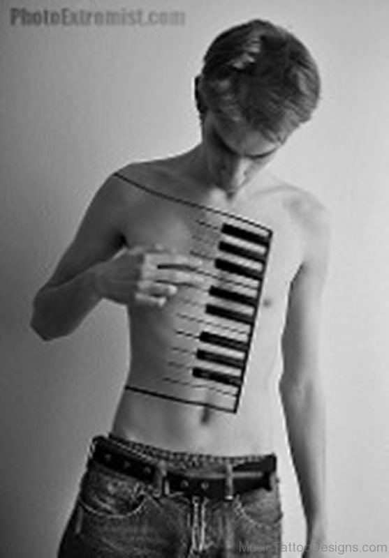 Synthesizer Tattoo On Chest 