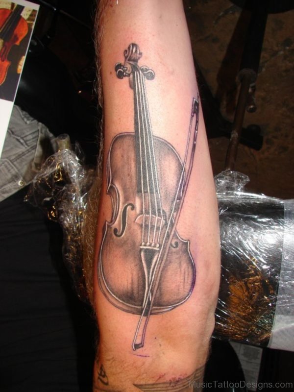 Violin Tattoo For Arm