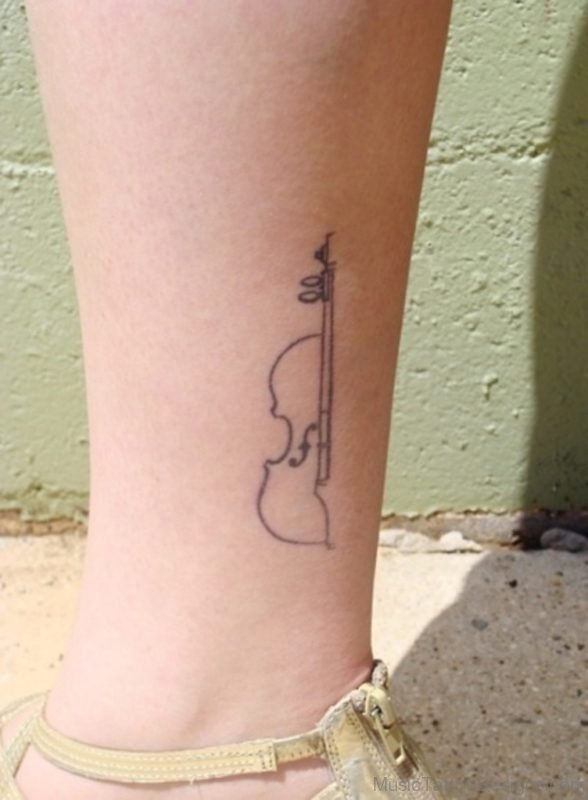 Violin Tattoo On Ankle