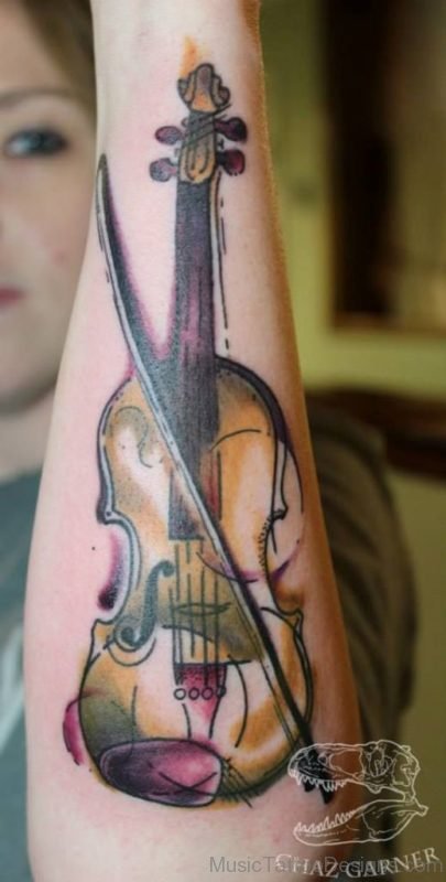 Violin Tattoo On Arm
