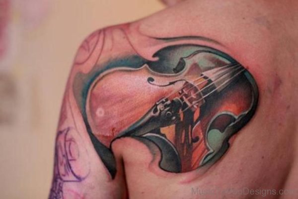 Violin Tattoo On back