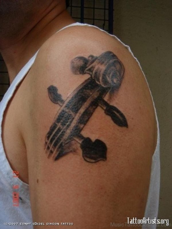 Violin Tattoo design For Shoulder