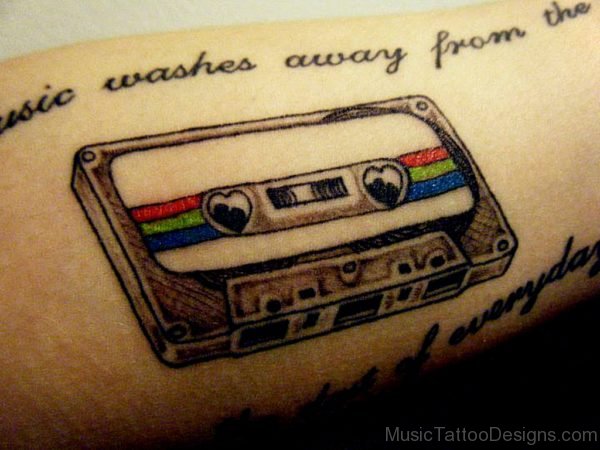 Wording And Cassette Tattoo