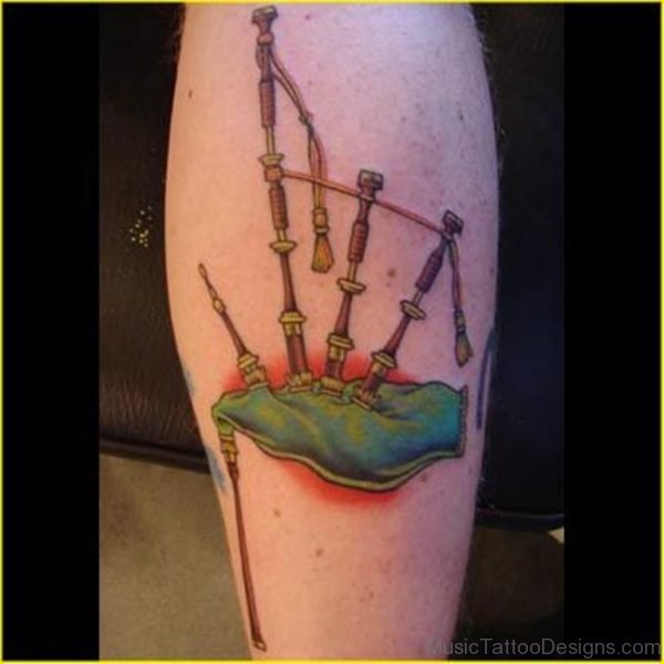 Colord Bagpipes Tattoo