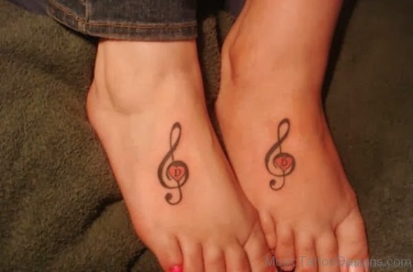 Beautiful Music Tattoo On Foot