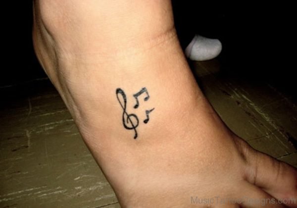 Classic Music Tattoo On Foot