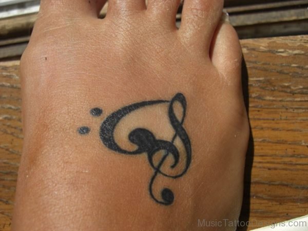 Cool Music Tattoo On Foot