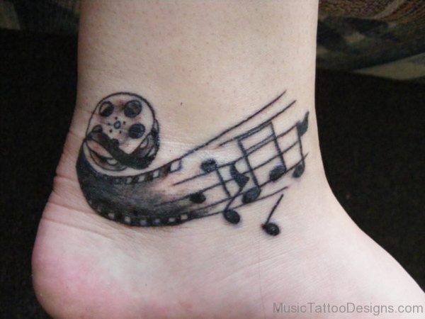 Fabulous Music Tattoo On Foot