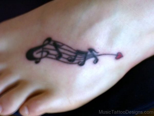 Great Music Tattoo On Foot