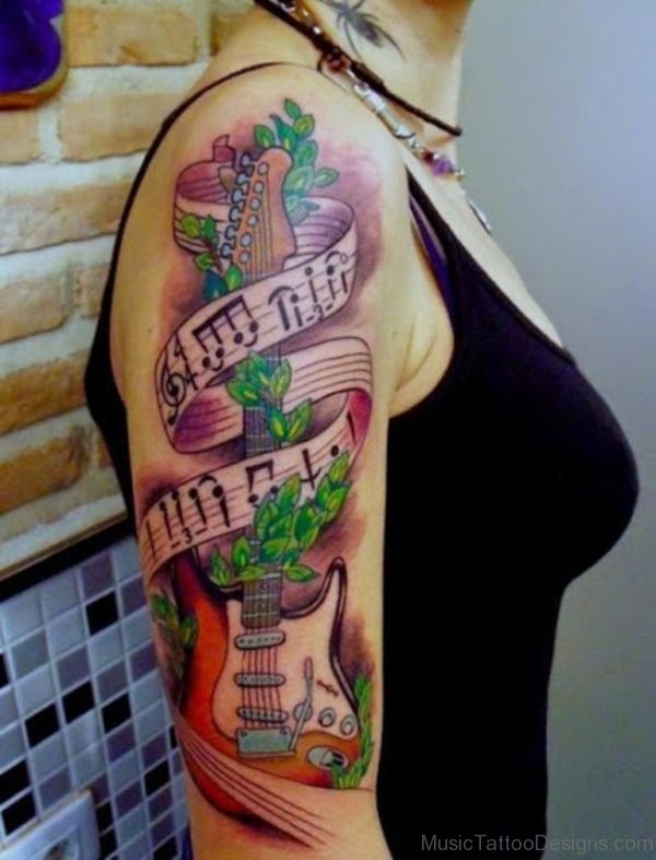 Guitar And Music Tattoo