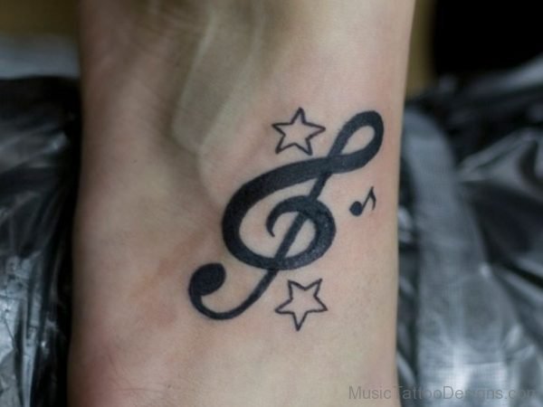 Lovely Star And Music Tattoo