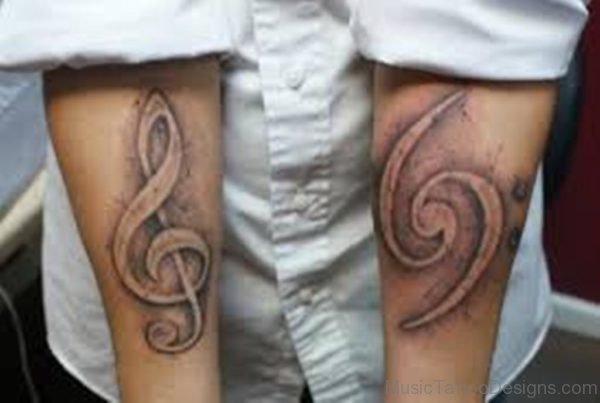 Music Note Tattoo On Arms
