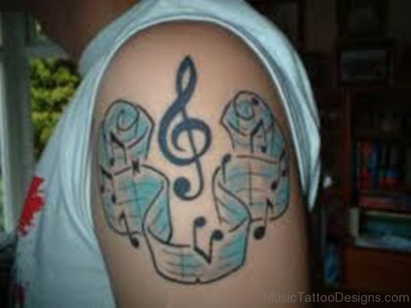 Music Notes Tattoo On Shoulder