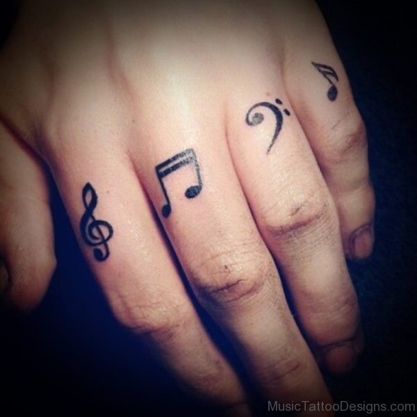 Music Tattoo On Fingers