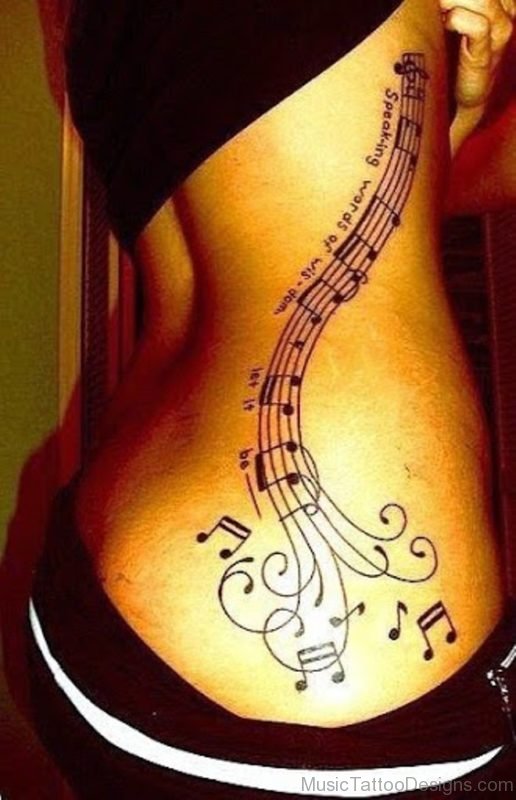 Music Tattoo On Rib