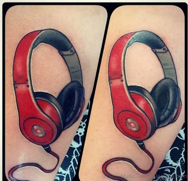 Music headphone tattoos
