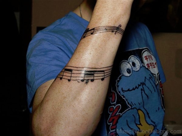 Musical Wave Tattoo On Arm
