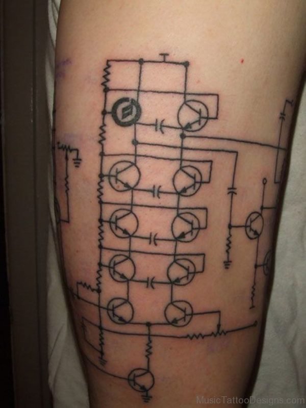Outline Synthesizer Tattoo