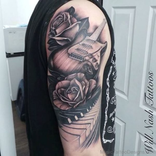Pretty Rose and Music Tattoo